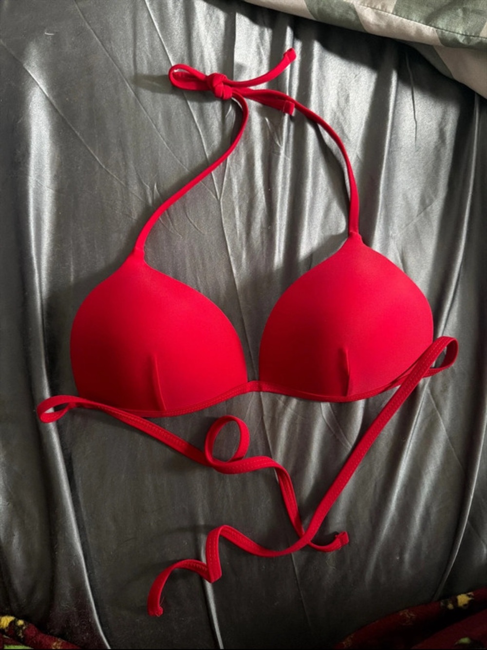 Red Women's Push-Up Bikini Top - Classic Halter Style - Picture 1 of 2